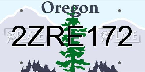 2ZRE172 Oregon License Plate