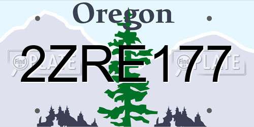 2ZRE177 Oregon License Plate