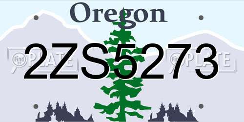 2ZS5273 Oregon License Plate