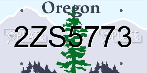 2ZS5773 Oregon License Plate