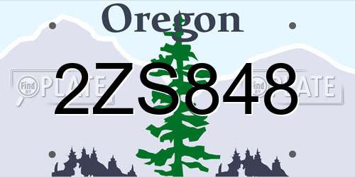 2ZS848 Oregon License Plate