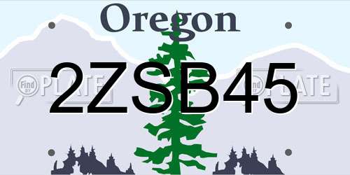 2ZSB45 Oregon License Plate