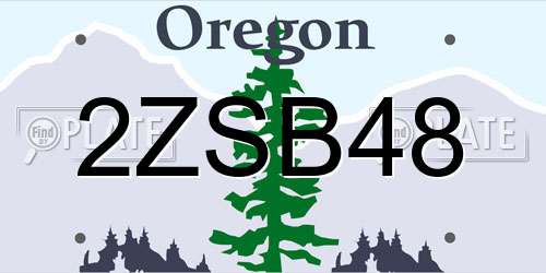 2ZSB48 Oregon License Plate