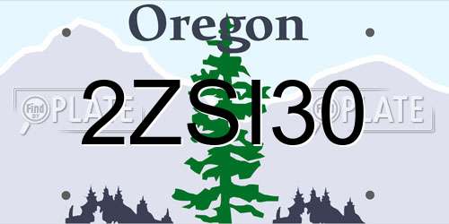 2ZSI30 Oregon License Plate
