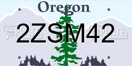 2ZSM42 Oregon License Plate