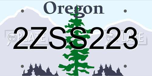 2ZSS223 Oregon License Plate