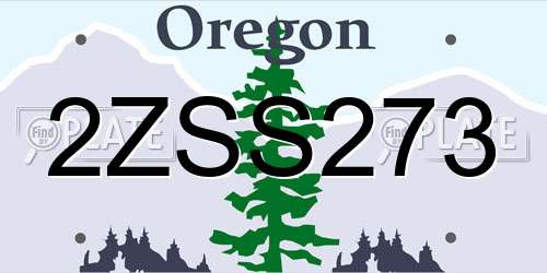 2ZSS273 Oregon License Plate