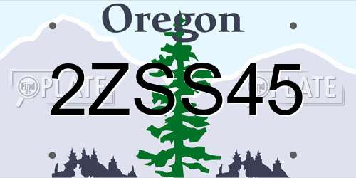 2ZSS45 Oregon License Plate