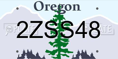 2ZSS48 Oregon License Plate