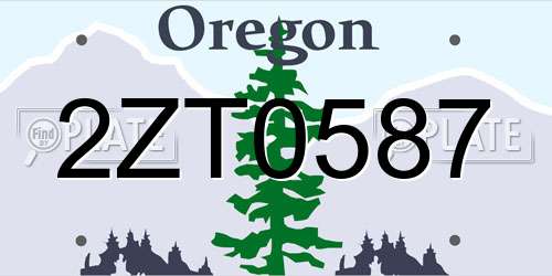 2ZT0587 Oregon License Plate