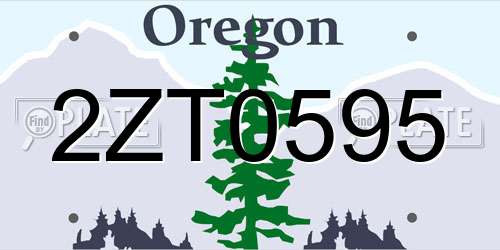 2ZT0595 Oregon License Plate
