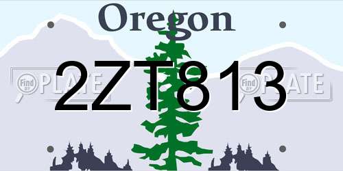 2ZT813 Oregon License Plate