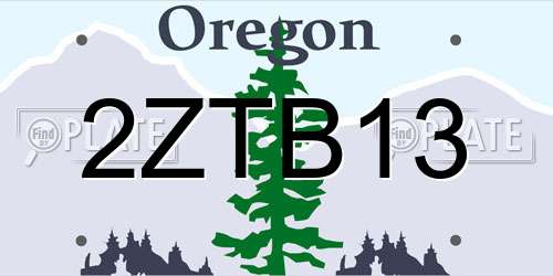 2ZTB13 Oregon License Plate