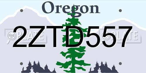2ZTD557 Oregon License Plate