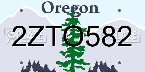 2ZTO582 Oregon License Plate