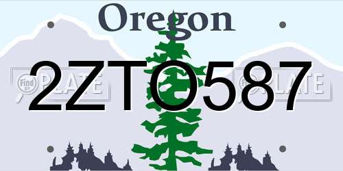 2ZTO587 Oregon License Plate