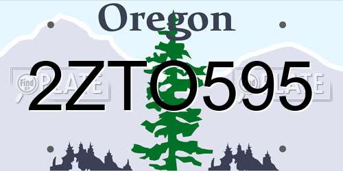 2ZTO595 Oregon License Plate