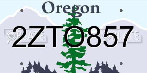 2ZTO857 Oregon License Plate