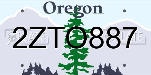 2ZTO887 Oregon License Plate