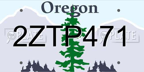 2ZTP471 Oregon License Plate
