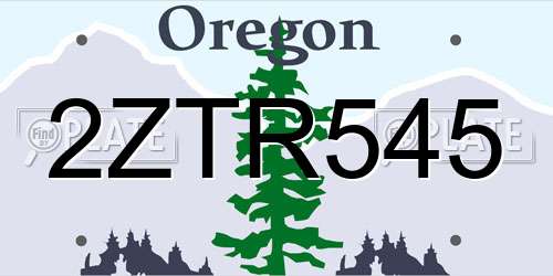 2ZTR545 Oregon License Plate