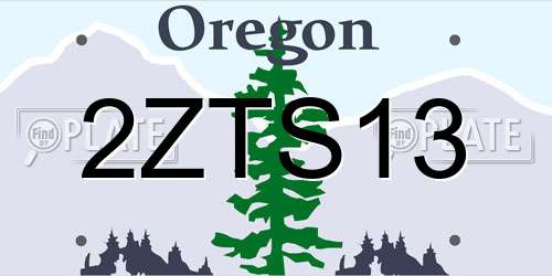2ZTS13 Oregon License Plate