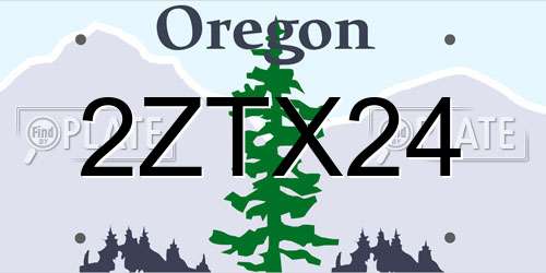 2ZTX24 Oregon License Plate