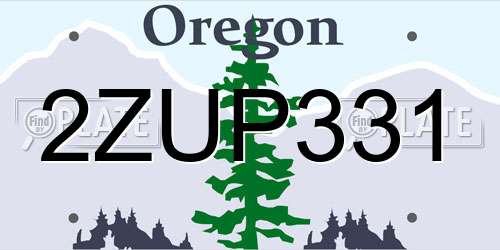 2ZUP331 Oregon License Plate