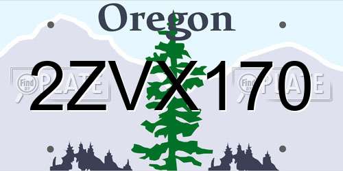 2ZVX170 Oregon License Plate