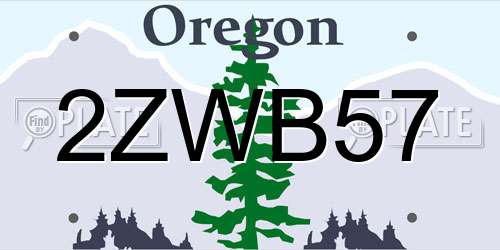 2ZWB57 Oregon License Plate