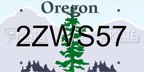 2ZWS57 Oregon License Plate