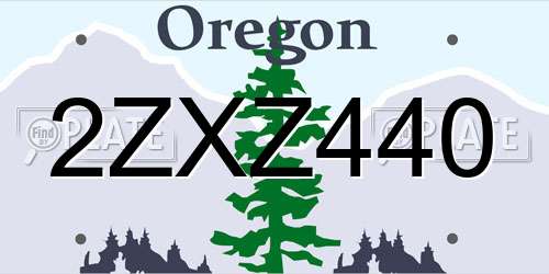 2ZXZ440 Oregon License Plate