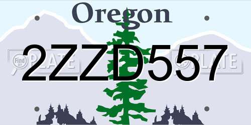 2ZZD557 Oregon License Plate