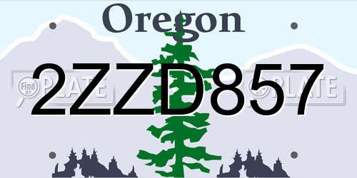 2ZZD857 Oregon License Plate