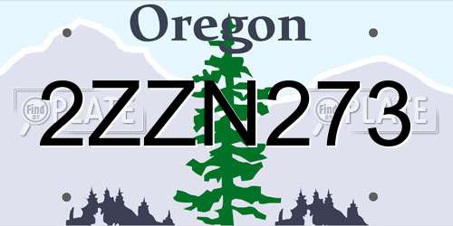 2ZZN273 Oregon License Plate