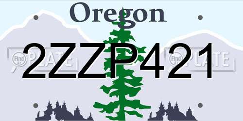 2ZZP421 Oregon License Plate