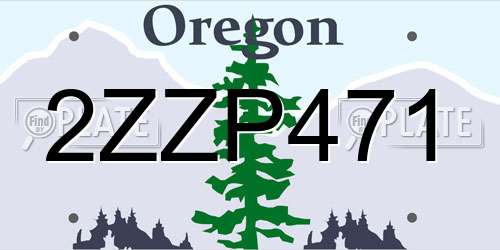 2ZZP471 Oregon License Plate