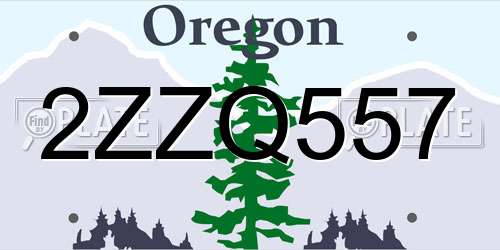2ZZQ557 Oregon License Plate