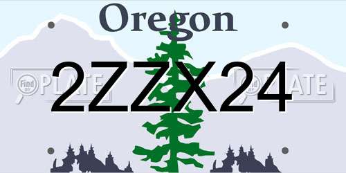 2ZZX24 Oregon License Plate