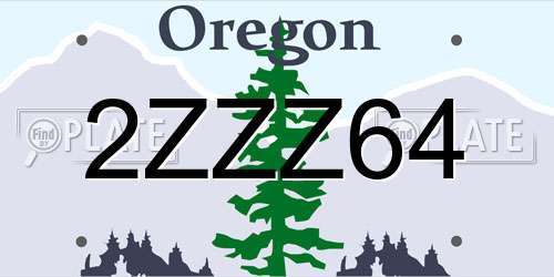 2ZZZ64 Oregon License Plate