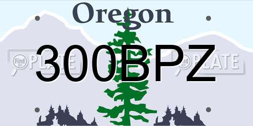 300BPZ Oregon License Plate