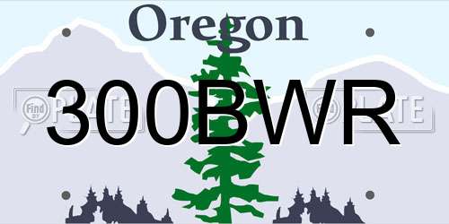 300BWR Oregon License Plate