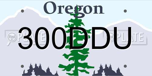 300DDU Oregon License Plate