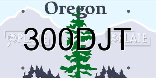 300DJT Oregon License Plate