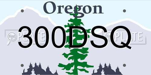 300DSQ Oregon License Plate