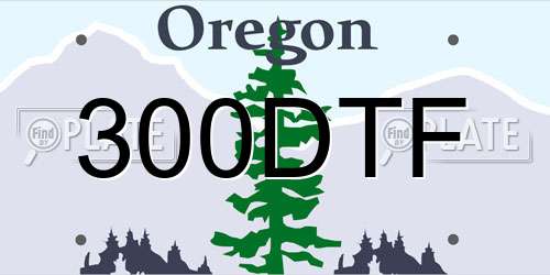 300DTF Oregon License Plate