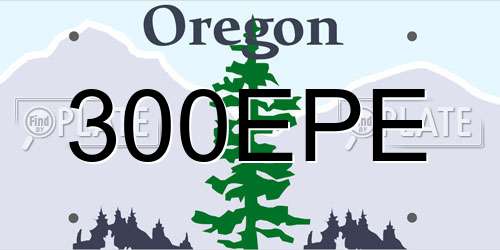 300EPE Oregon License Plate