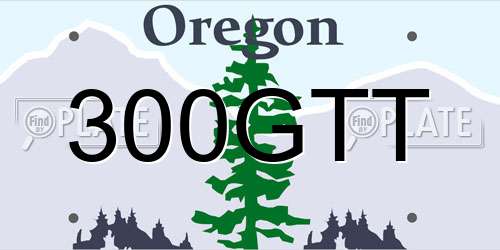 300GTT Oregon License Plate