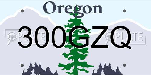 300GZQ Oregon License Plate