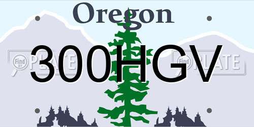 300HGV Oregon License Plate